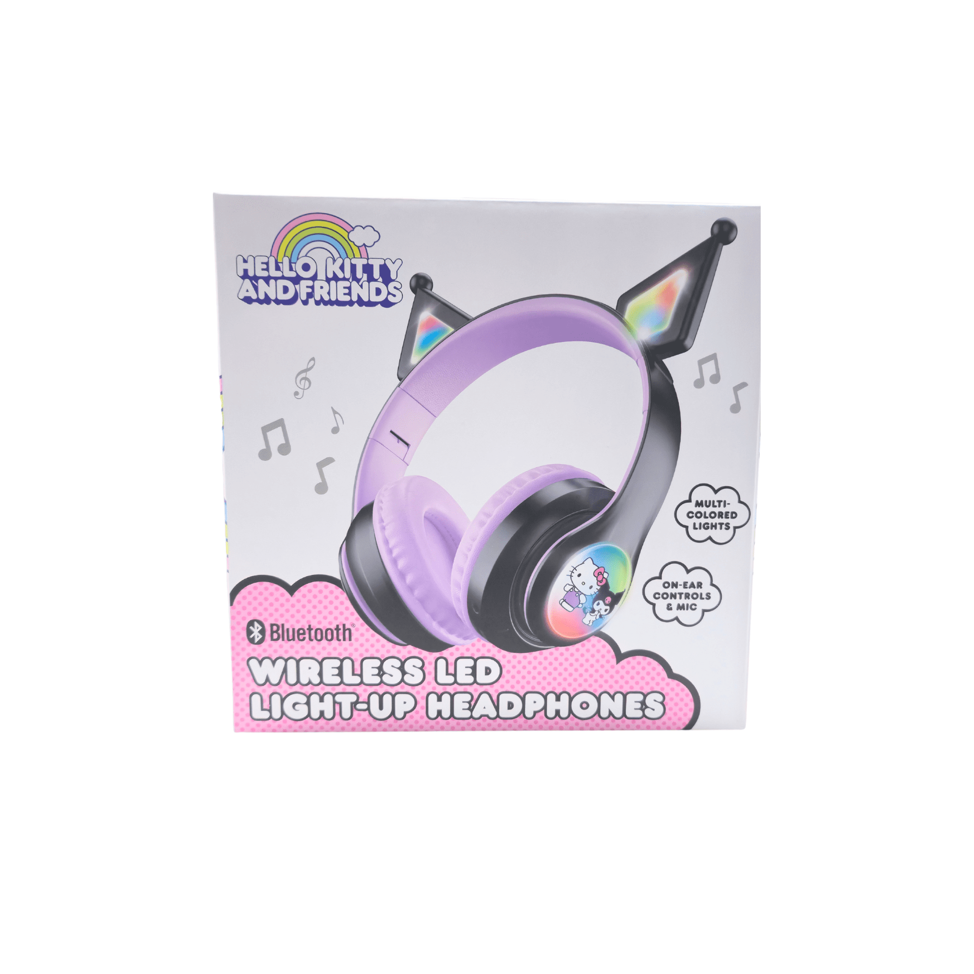 Hello Kitty Wireless Light-Up Headphones with Built-In Microphone and Kuromi Earcups