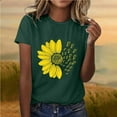 thumbnail image 6 of ICHUANYI Women's Graphic T Shirt Boho Floral Print Blouses Casual Crew Neck Short Sleeve Basic Tee Tops Fashionable Printed T-shirt With Round Neck And Short Sleeved Top, 6 of 6