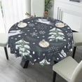 thumbnail image 2 of Eveokoki Round Christmas Tablecloth 60 In,Xmas Pattern Tablecloth,Polyester Waterproof Wrinkle Resistant Durable Table cloth for Holiday,Kitchen,Winter and Home Decor, 2 of 5