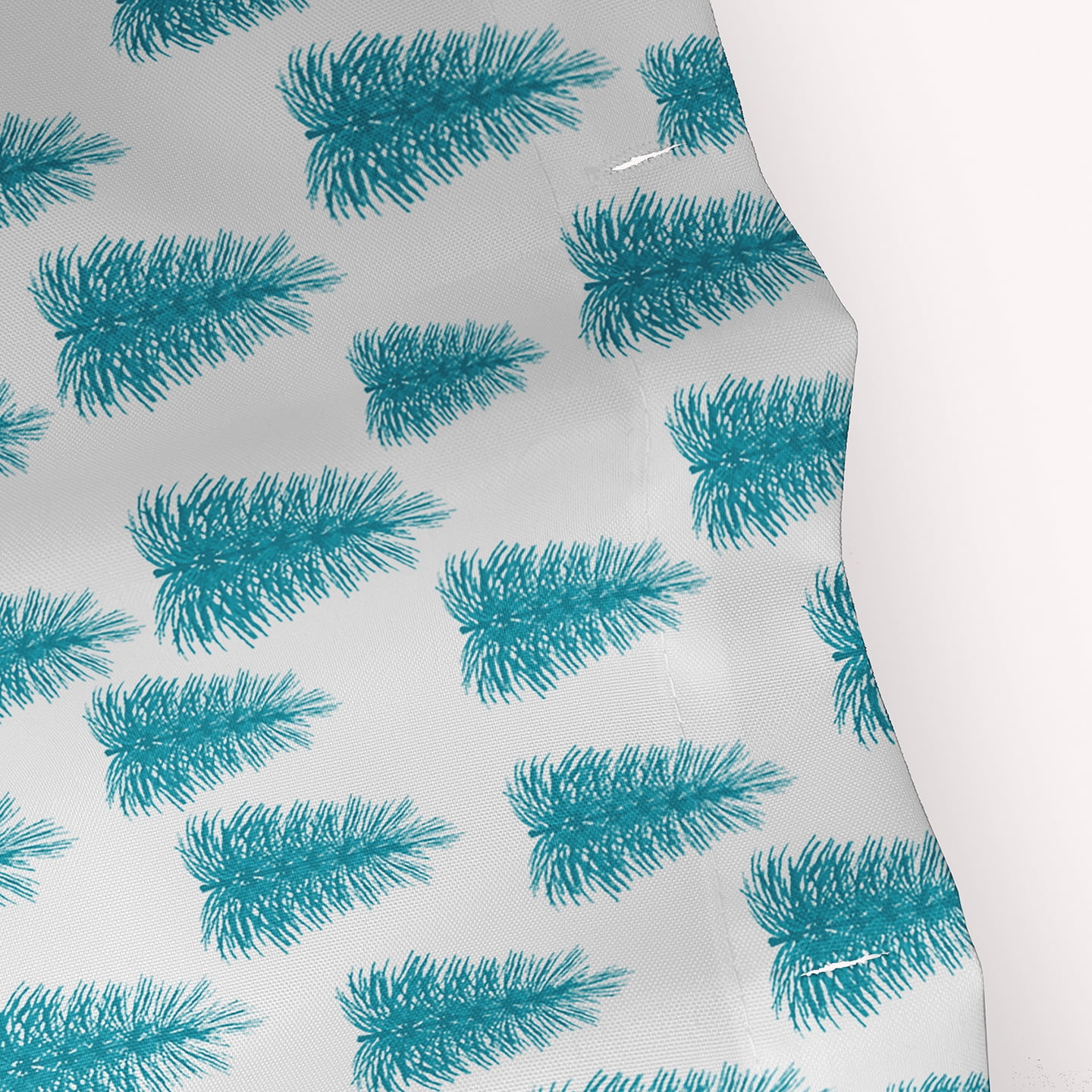 Simply Daisy 70" W x 73" L Christmas Trees Pattern Polyester Shower Curtain, Turquoise [1 Ct]