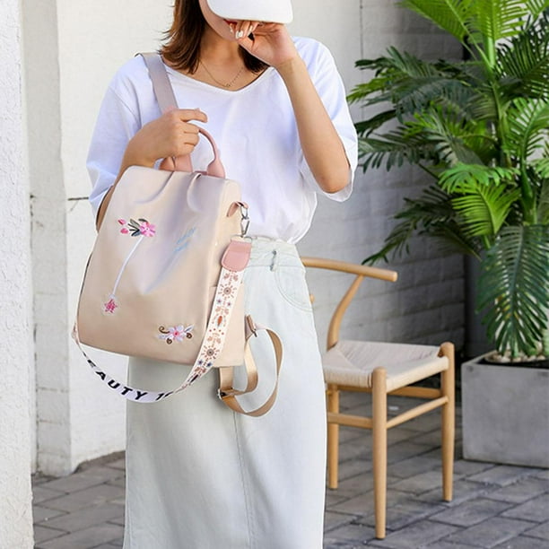 Backpack Purse for Women Travel Backpack Stylish Shopping Small Bag Light Weight for College School Men Girls Student beige