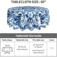 thumbnail image 4 of Round Tablecloth 60 inch, Floral Round Table Cloth, Stain Resistance, Water Repellent and Wrinkle-Free, Blue Flower Tablecloth for Home Kitchen Dining Party Indoor and Outdoor Use, 4 of 5
