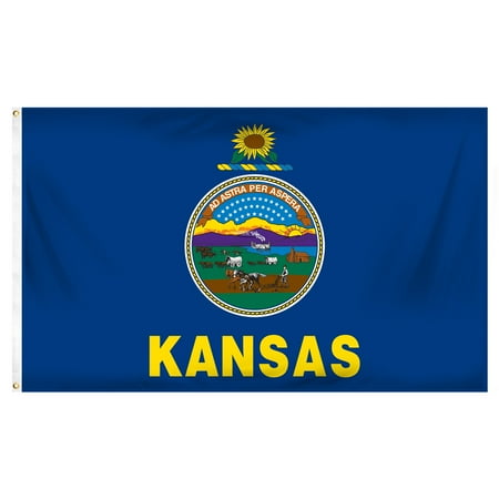 Online Stores Kansas 3ft x 5ft Printed Polyester Flag 7in x 6in