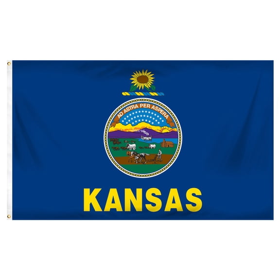 Online Stores Kansas 3ft x 5ft Printed Polyester Flag 7in x 6in