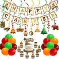 thumbnail image 1 of Happy Camper Party Decoration Kit Banner Cake Topper Balloons Kids Backyard Camp Out Birthday Photo Props Favor Campfire Tent Fun Adventure Party Ideas, 1 of 2