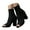 1Black, variant on Womens Peep Toe Heels Sock Booties Knit Heeled Sandals Chunky Block Heel Breathable Pumps