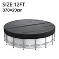 thumbnail image 2 of 8/10/12 Ft Round Pool Cover, Solar Covers For Above Ground Pools, Inground Pool Cover Protector With Drawstring Design, Hot Tub Cover For Waterproof And Dustproof (Black) - 12FT, 2 of 6