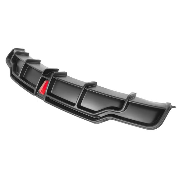 Ikon Motorsports, Rear Diffuser Lip Compatible With 2017-2023 Tesla Model 3 Sedan 4-Door Matte Black IKON Style PP Rear Lower Bumper Protector Lip With LED Lamp