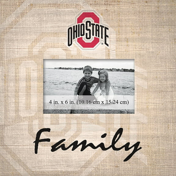 Ohio State Buckeyes 10'' x 10'' Burlap Pattern Frame
