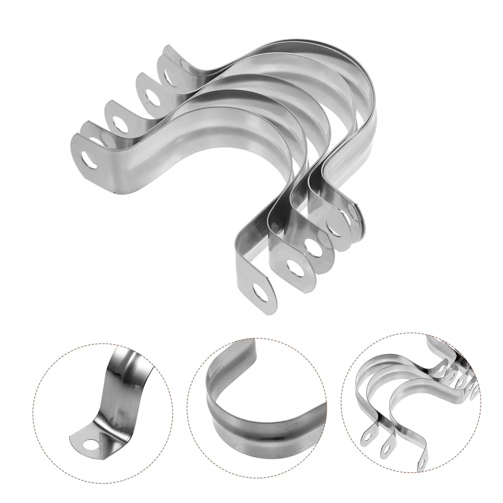 AURARMLET 100Pcs Heavy Duty Stainless Steel U Clamp for Metal Tube Fixing with Durable Plated Silver Finish