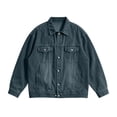 thumbnail image 6 of Hvogkswy Vintage Washed Jean Jacket Men Long Sleeve Button Denim Jackets Lightweight Work Jean Jacket Coat with Pockets, 6 of 7