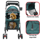 thumbnail image 3 of Carriola para Mascotas Cochecito para Perros y Gatos Pequeños - Medianos Ligera y Plegable con Freno Bandeja Portavasos - Verde, 3 of 6