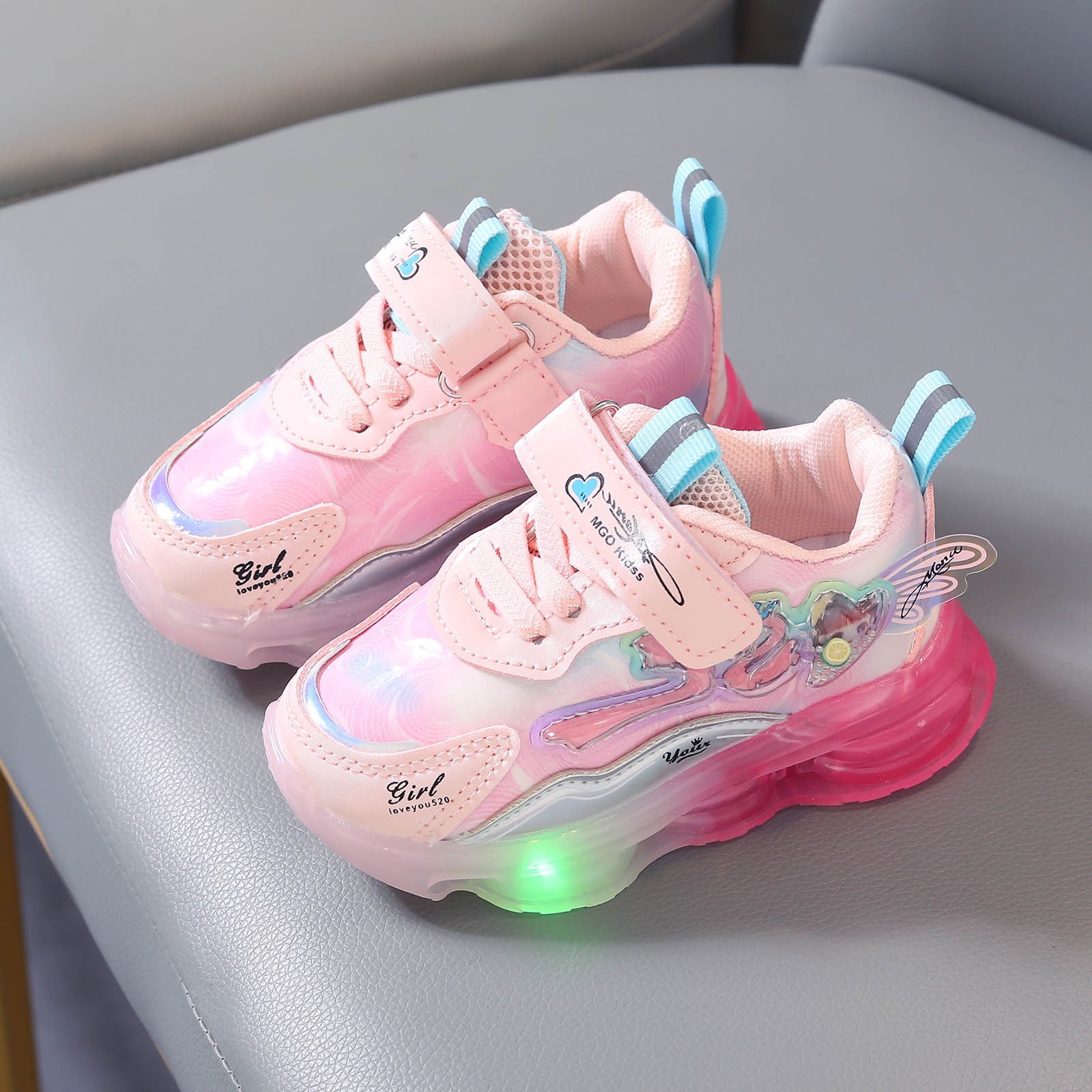 Toddler Girls Shoes Toddler Shoes for Girl LED Light Up Shoes for Girls Toddler Walking Shoes Girls Kids Children Baby Casual Shoes Female