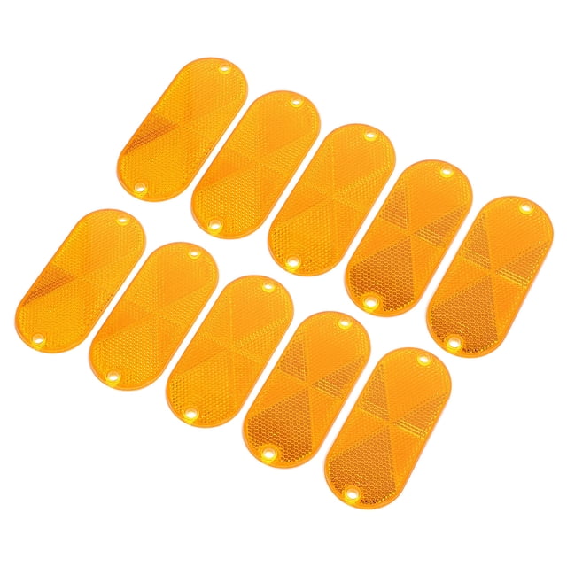 OULII 10Pack Oval Plastic Reflectors for Mailbox Post Enhances Nighttime Visibility 11.8x2x0.2in