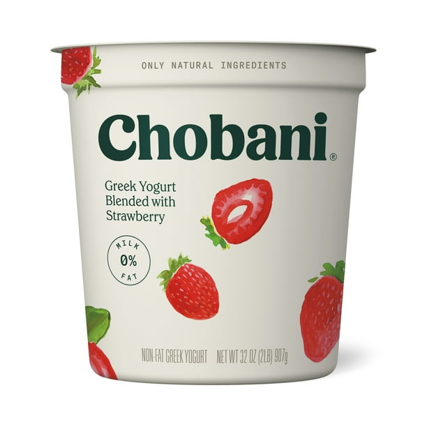 Chobani NonFat Greek Yogurt, Strawberry Blended 32 oz