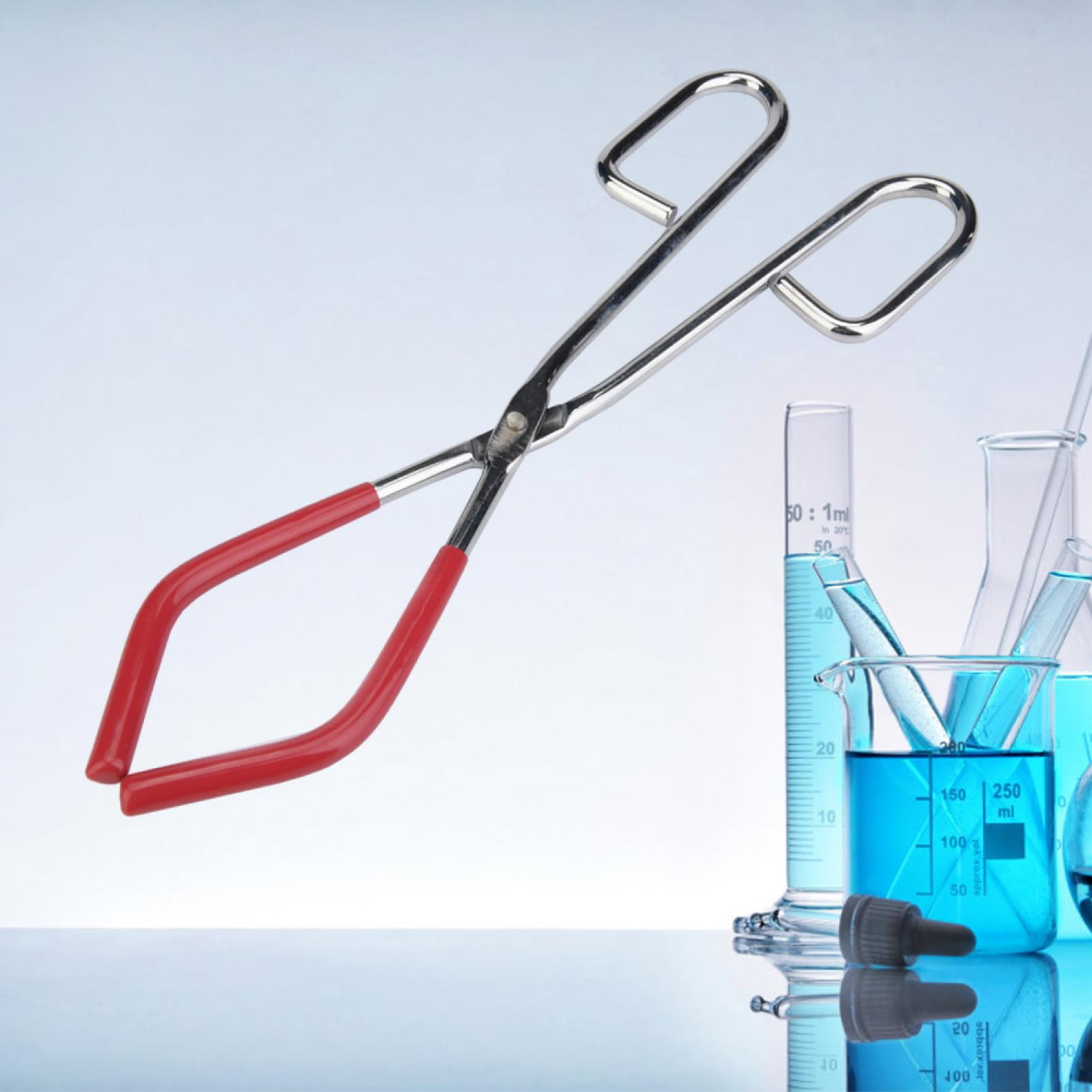 Pinzas Para Matraces De Laboratorio - 2 Piezas, Metal, Color Rojo, 26 Cm | Pinzas Seguras Para Experimentos Químicos