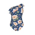 thumbnail image 4 of Yiaed Flower Print Women One Piece Swimsuits Tummy Control One Shoulder Bathing Suits Pattern Ruffle Swimwear-X-Large, 4 of 8