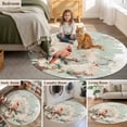 thumbnail image 5 of Round Rugs 4Ft, Christmas Round Area Rug Washable Indoor Throw Carpet, Xmas Birds Botanical Watercolor Berry Soft Non Slip Circle Rug for Kitchen Nursery Room Home Decor Aesthetic, 5 of 8
