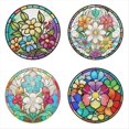 thumbnail image 1 of 4 Manteles Individuales Redondos Antideslizantes de Acrílico con Pintura Artística de Diamantes para Decoración de Mesa B, 1 of 5