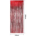 thumbnail image 2 of ZHAOCHENG 2 piezas de cortina de flecos metálicos brillantes rojos para ventana o pared para cumpleaños, bodas y fiestas, 2 of 5
