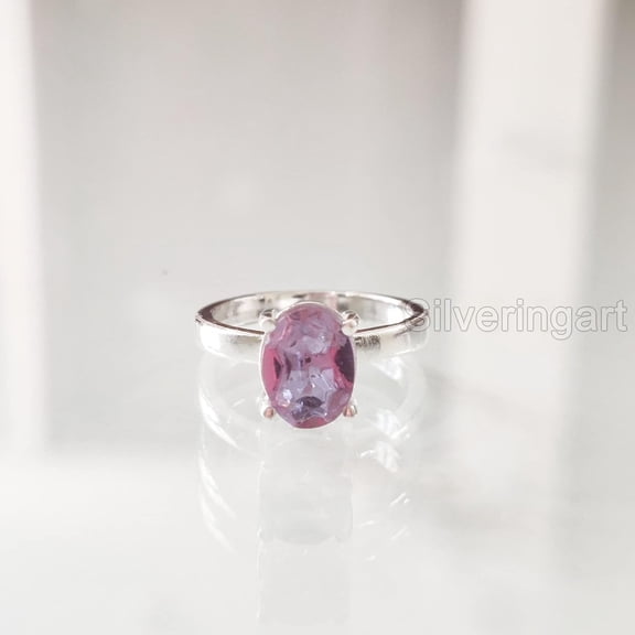 Alexandrite Ring, 925 Sterling Silver, Womens Ring, Natural Alexandrite, June Birthstone, Christmas, Thanksgiving, Tiny Dainty Ring, Micron, Handmade, Statement Jewelry, Wedding, Anniversary Gift