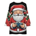 thumbnail image 3 of Santa Gaming Controller Christmas Loose Dress Evening Dress Summer Dresses for Women Luxury Dress Long Sleeved Dress, 3 of 4