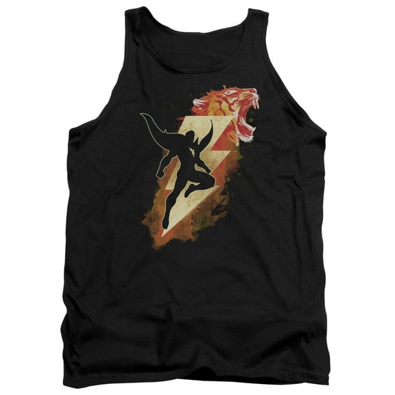 Shazam Movie Tiger Bolt Adult Tank Top Black