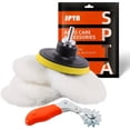 thumbnail image 1 of Kit de Almohadillas de Pulido de Lana SPTA 3" 6 Piezas con Adaptador para Taladro, 1 of 7