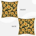 thumbnail image 3 of Xecao Vintage Black Plaid Sunflower Print Soft Velvet Decorative Throw Pillow Covers, Square Cushion Cases for Bed, Sofa, Living Room, Car, and Indoor Outdoor Use-16"x16", 3 of 8