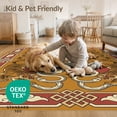 thumbnail image 4 of ODIKA Combat Print Geometric Battle Martial Folk Tibetan Tiger Snake Playful for Dining Room, Under Table, Office, Non-Slip Chair-Friendly Floor, 4 of 7