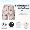 thumbnail image 3 of Balery Cute Panda Bañador para hombre, shorts de playa de secado rápido con entrepierna y forro de compresión-Large, 3 of 6