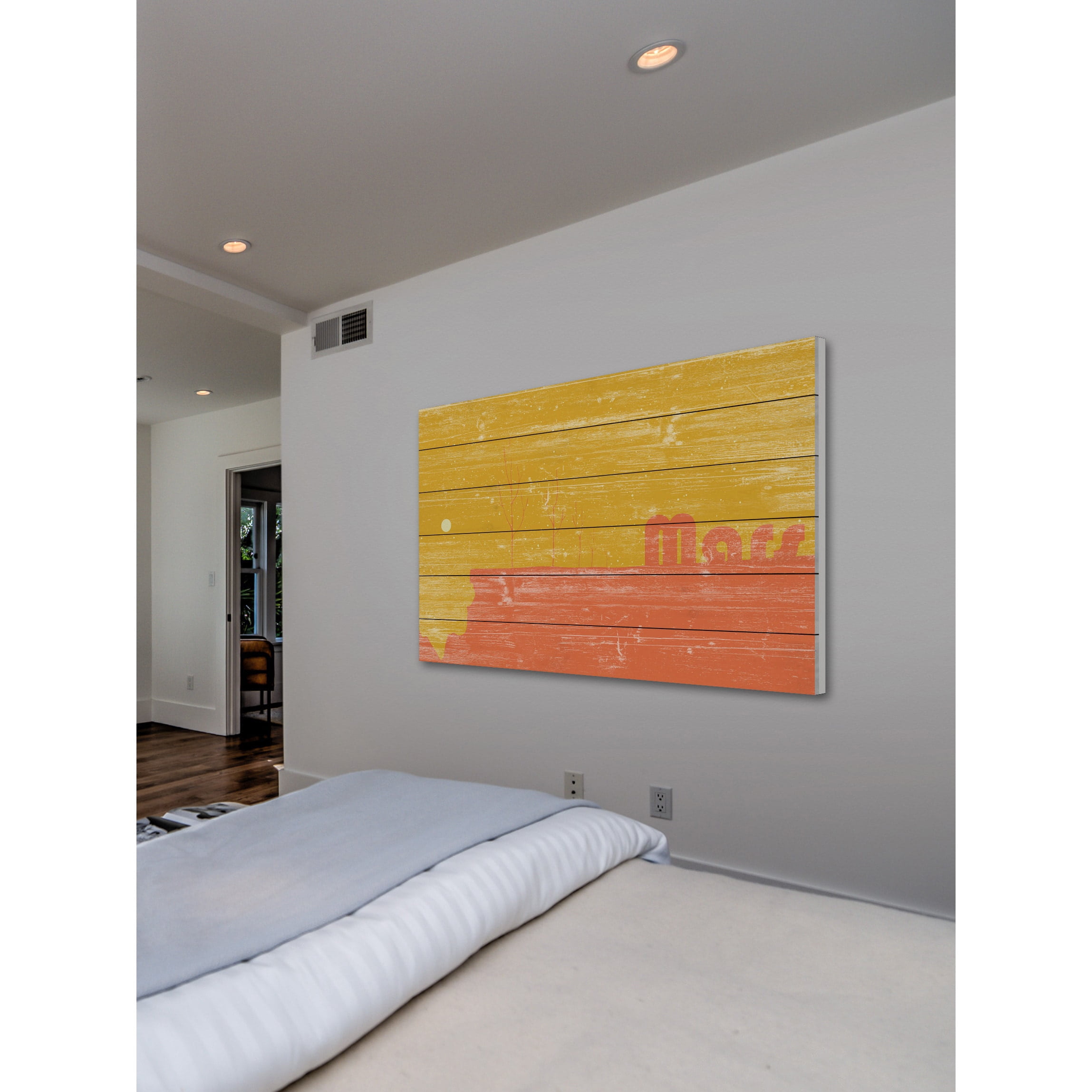 Marmont Hill - "Mars" Painting Print on White Wood