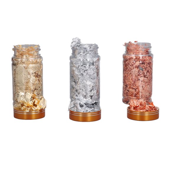 Gold Flakes,3 Bottles Gold Foil Gold Foil Resin Flakes Imitation Gold Foil Flakes Finest Materials