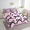 thumbnail image 3 of Manfei Kid Cartoon Bow-tie Twin Bedding Sets 7-Piece, Fairy Tale Bedding Comforter Set, Vintage Ribbon Bowknot Reversible Sheet Sets, Microfiber Bedroom Decor, 3 of 7