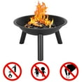 thumbnail image 6 of 22'' Outdoor Fire Pit Bowl for Outside, Portable Premium Steel Fire Pit w/Three Sturdy Iron Leg, Metal Fire Pit w/High-Class Iron, Heater/Grill for Backyard Patio Garden BBQ Grill, Black, S7044, 6 of 7