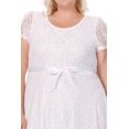 thumbnail image 5 of Women's Plus Size Lace Short Sleeve Party Midi Dress, 5 of 6