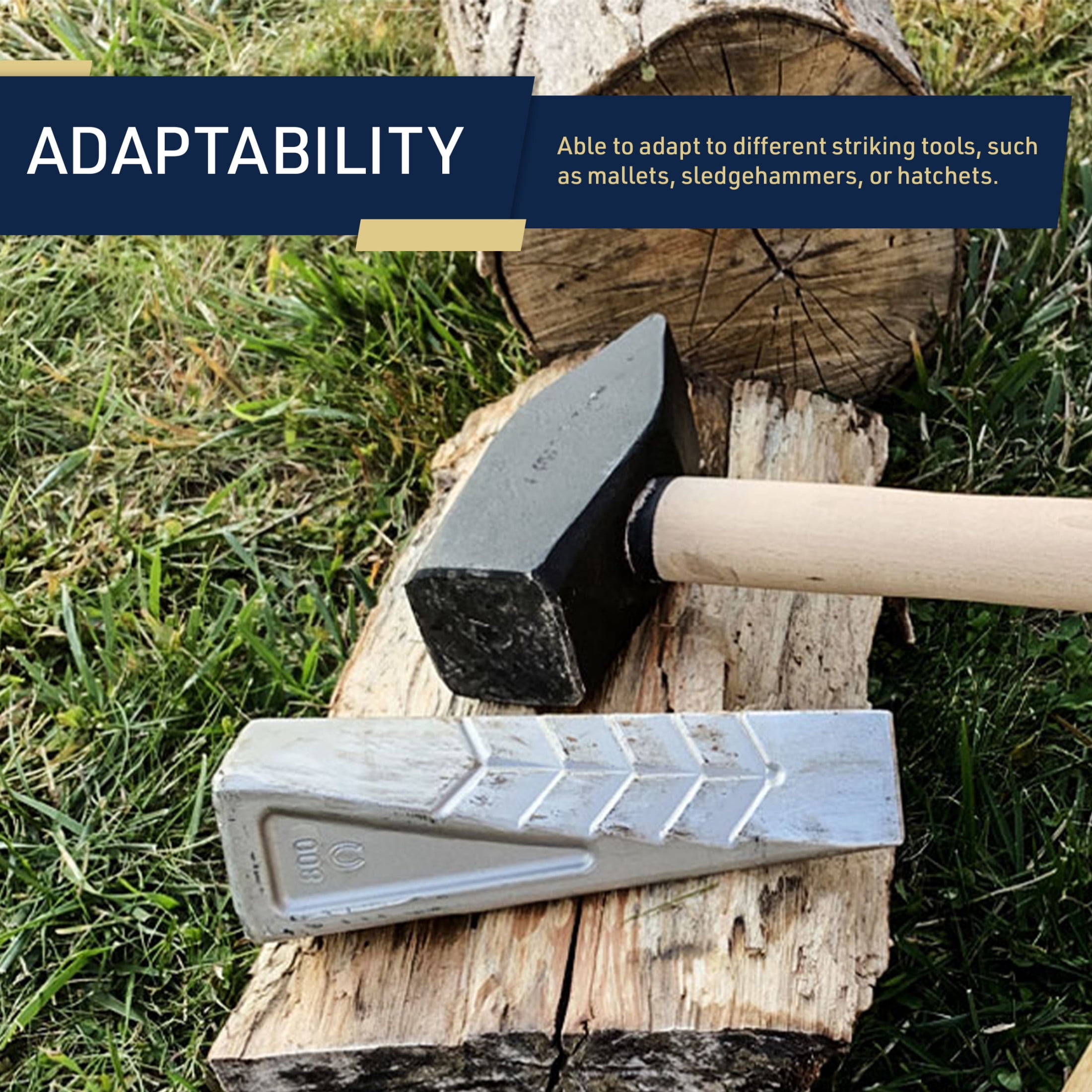 Kings County Tools Wood Splitting Wedge – Hand-Forged Aluminum Log Splitter for Firewood & Kindling