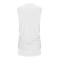 thumbnail image 6 of TYGHBN Women's Summer Solid Color Sleeveless Tank Top Round Neck Loose Fit with Side Pleats Knitted and Plus Size Camisoles Women 3xl Top Blouses Women A Line Tops for Women Top Women plus Size Beach, 6 of 6