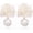 F:white flower pearl stud earrings, variant on Boho Pearl Flower Drop Earrings for Women, White Pink Floral Statement Dangle Earrings, Lightweight Spring Summer Fashion Jewelry Gift