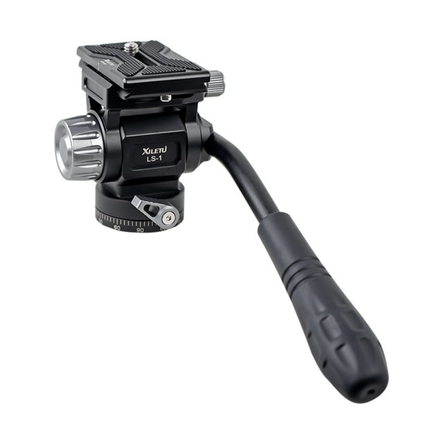 Cabezal de trípode con movimiento horizontal y vertical con cabezal fluido para video compacto XILETU LS-1