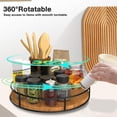 thumbnail image 5 of Katinyos 9 inch Lazy Susan Organizer, Non-Skid Round Wood Turntable Organizer with Steel Sides, Pantry Organizers and Storage for Cabinet, Kitchen Countertop, Spice Rack, 5 of 7