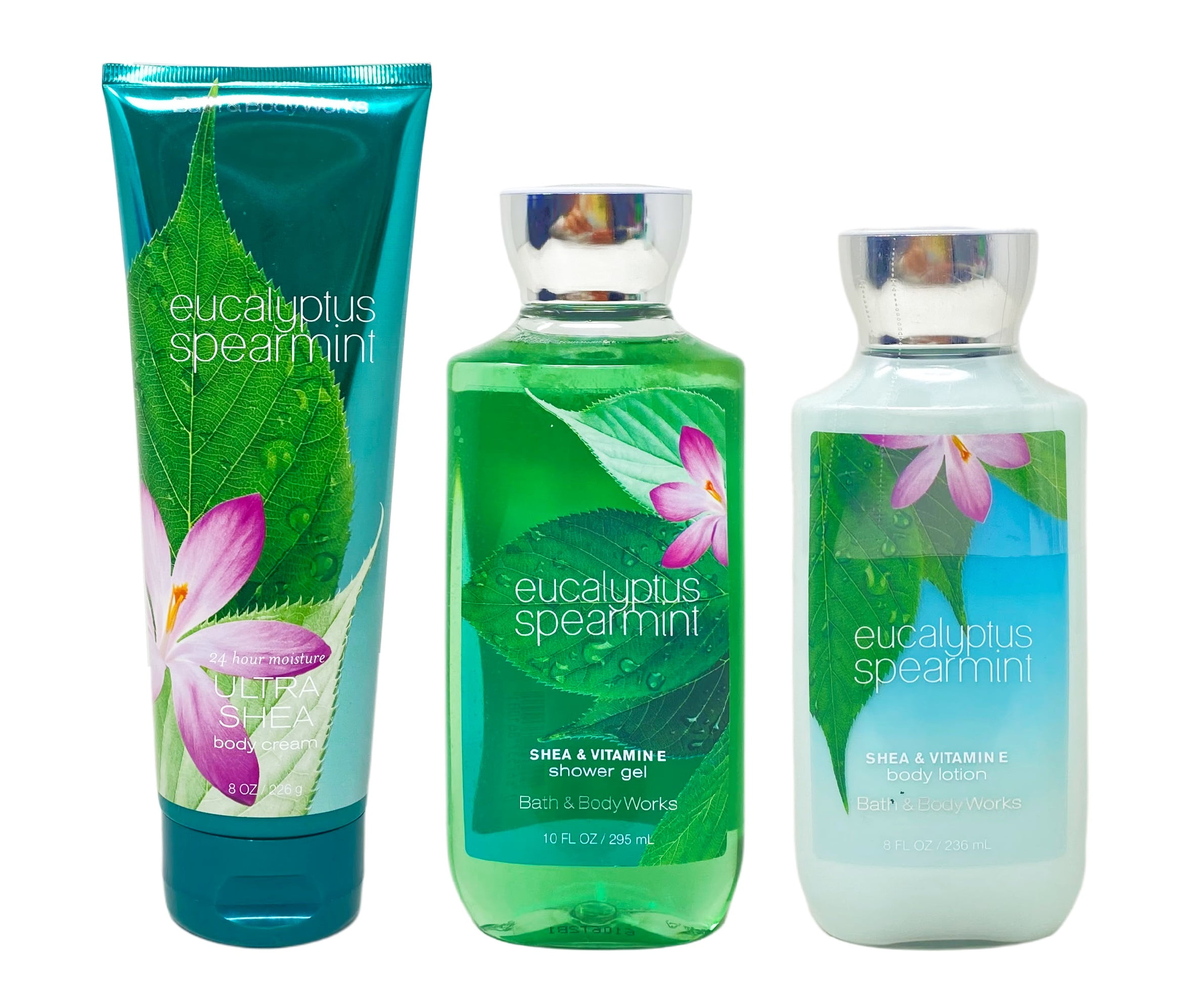 Bath and Body Works Eucalyptus Spearmint 3 Piece Gift Set Body Cream