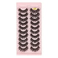 thumbnail image 1 of Kmxyo 10 Pairs False Eyelashes Wispy Thick Natural Curl Handmade Fluffy 7D Imitation Mink Hair Eyelashes Extension for Eye Makeup, 1 of 8