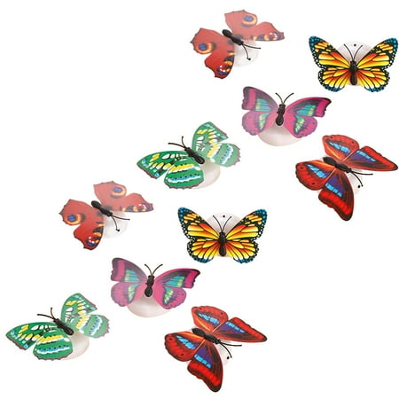 

10pcs/1 Pack Illuminate Simulation Night Light Creative Wall Stickers Adhesive LED Night Lamp for Home Party (Random Color)