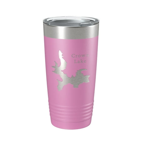 

Crown Lake Map Tumbler Travel Mug Insulated Laser Engraved Coffee Cup Arkansas 20 oz Light Purple