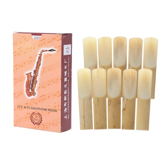 QAYOZ 10pcs Eb Alto Saxophone Reeds Bamboo Strength 2.5 Sax Woodwind Instrument Parts