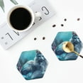 thumbnail image 4 of Honeii Cat Underwater Fantasy Print Leather Coaster Set of 4, Ideal for Safeguarding Your Furniture from Drinks Spills and Effortless Cleanup-Hexagon, 4 of 6