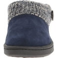 thumbnail image 2 of Clarks Womens Slipper Suede Leather Knitted Collar Clog Slippers - Plush Faux Fur Lining (Blue Premium Suede, 8), 2 of 6