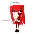 thumbnail image 4 of Christmas Chair Back Cover for Dining Room, Santa Claus Fabric Reindeer Dinner Chairs Cover, Chair Protector Slipcovers for Holiday Party Decor （1pc）, 4 of 7