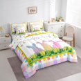 thumbnail image 3 of Erosebridal Literie Imprimée Pailletée Taille Simple, Ensembles de Literie Joyeuses Pâques Taille Simple, Ensembles de Couette Réversibles Lapin Rustique avec Draps, Décoration de Chambre Super Confortable, 7 Pcs, 3 of 7